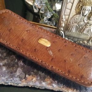 *SOLD***  14K Gold Auth. Vintage Shoe Brush OSTRICH Gorgeous